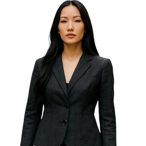 NWT Antonio Marras virgin wool tailored corset like blazer grey quiet luxury 10